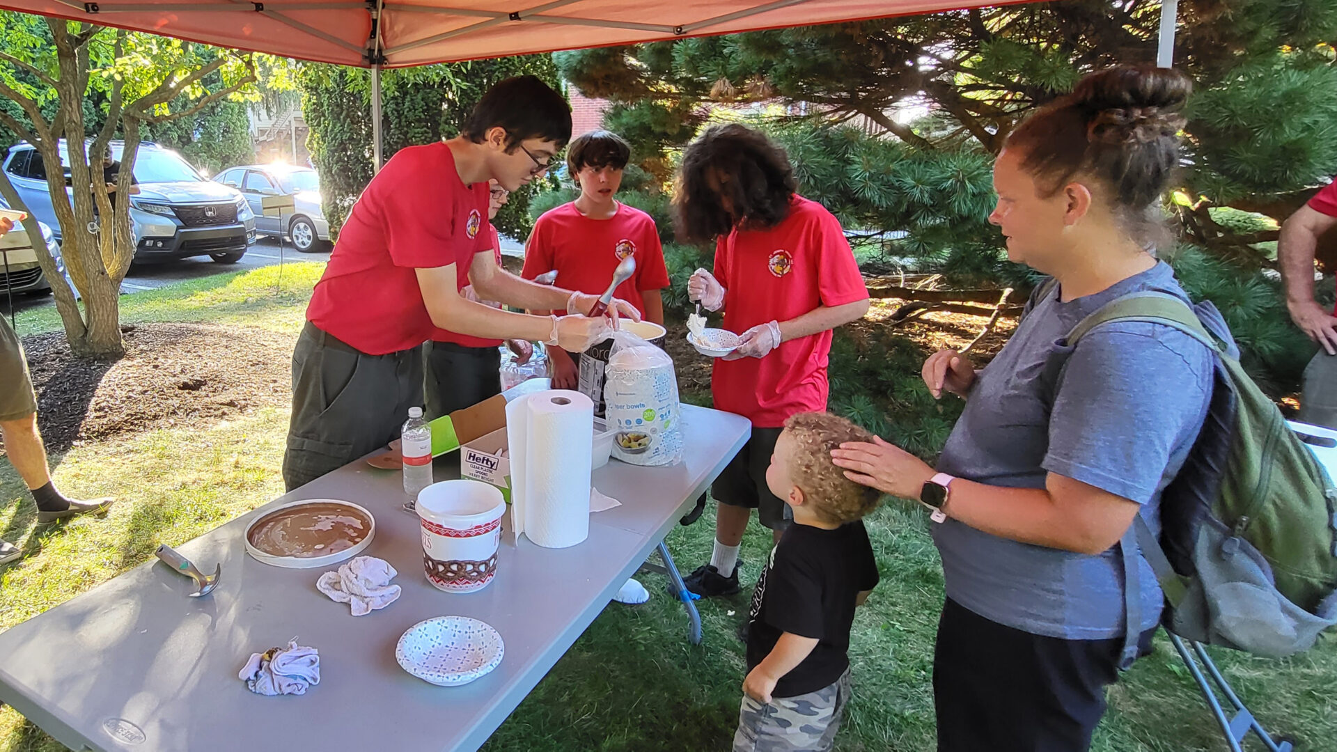 Boy Scout Troop 103 Serve Ice Cream at the Hanover Historic Society Lawn Concert